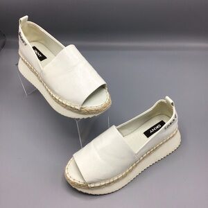 DKNY White Leather Platform Espadrille Slides size 6M